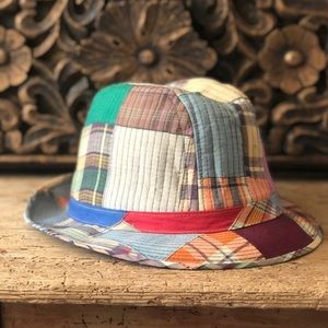 Vintage 70s Madras Plaid Patchwork Quilted Fedora